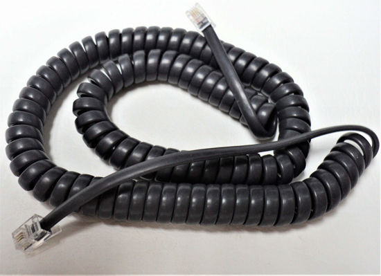 Picture of 25-Pack Gray 12' Ft Handset Receiver Cords Compatible with Cisco IP Phone 7800 7900 8800 SPA Series 7841 7861 7940 7942 7960 7962 8811 8841 8851 Charcoal Curly Coil Lot