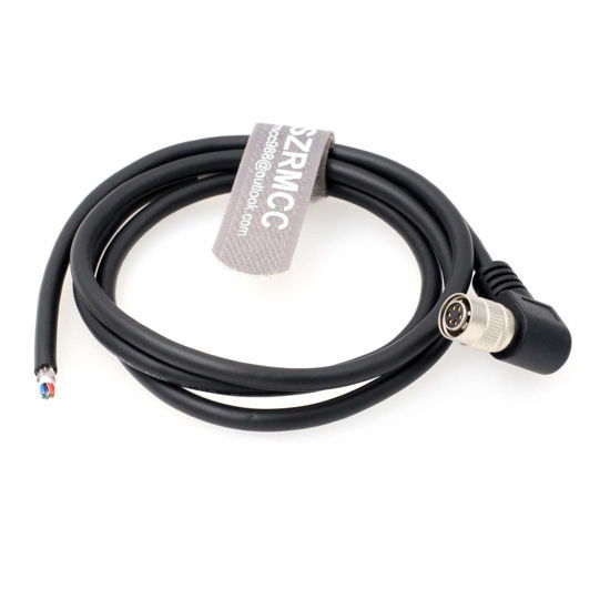 Picture of SZRMCC Right Angle HR10A-7P-6S Hirose 6 pin Female to Open end Shield I/O and Power Cable for Basler Sony AVT GIGE CCD Cameras (Right Angle, 10m)