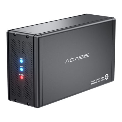 Picture of Acasis RAID Hard Drive Enclosure for 2 x 3.5-inch SATA I/II/III Dual Bay External Hard Drive Docking Station, Support RAID 2*16TB, Black