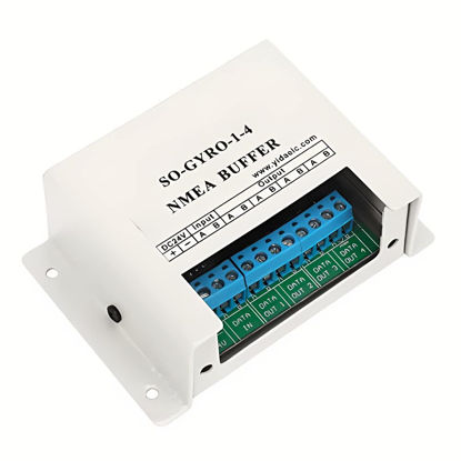 Picture of 1 in 4 Out Marine Serial Line Splitter for NMEA Buffer, 4 Input Ports Serial Splitter Box, Isolating Buffer Converter Interface for 24V Circuit Systems, Supports up to 115,200bps